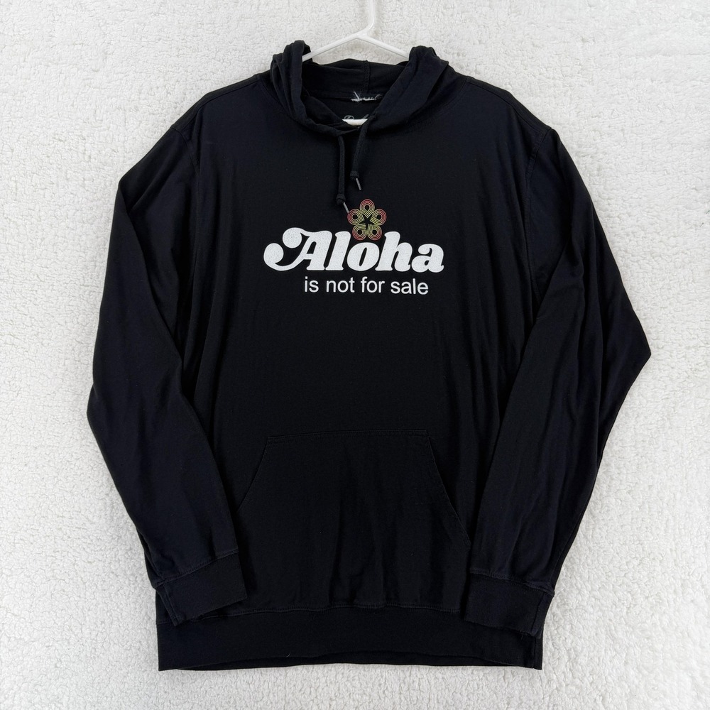 Defend Hawaii Hoodie Mens Large Black Aloha Is Not For Sale Graphic Pullover‎